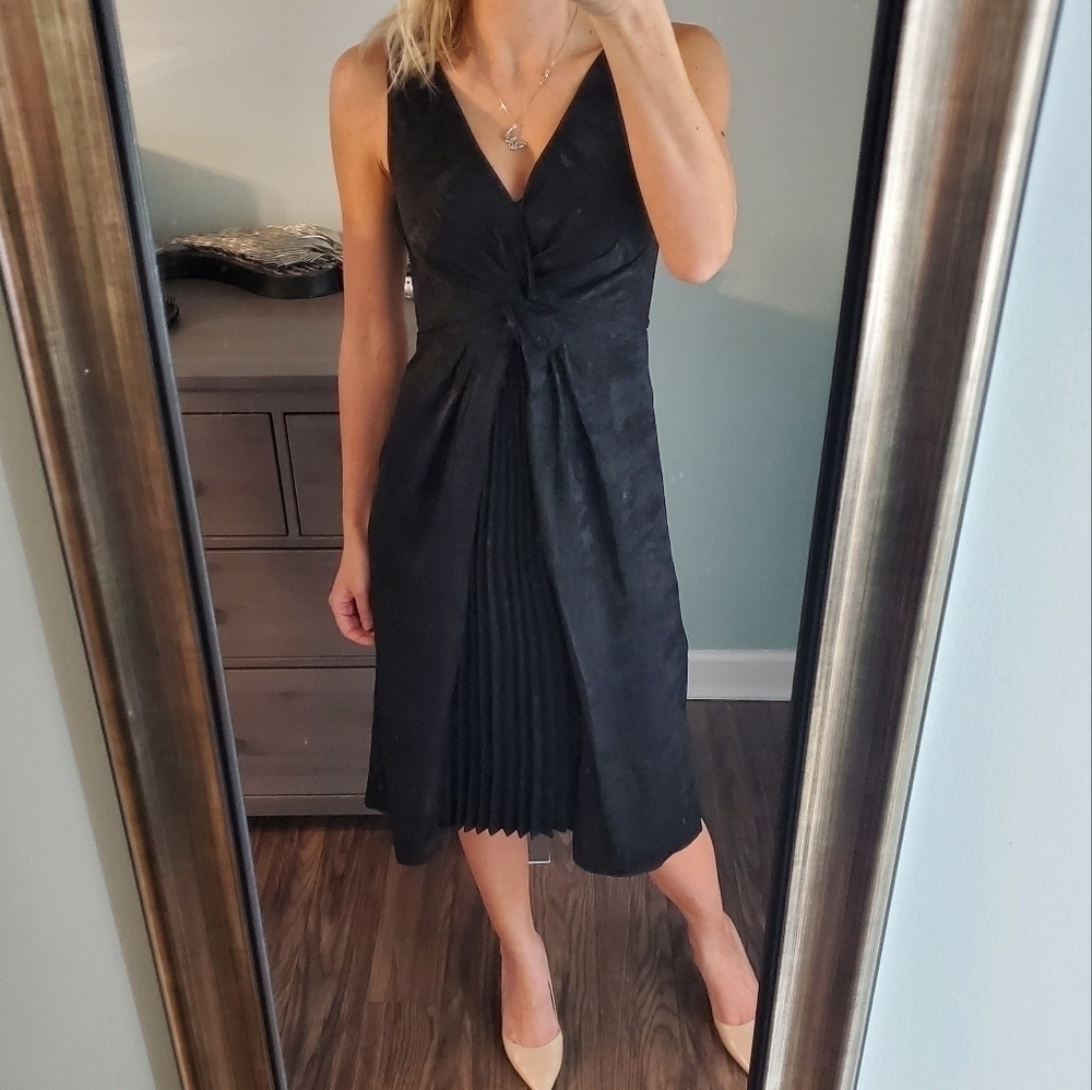Bailey 44 Sofia Pleated Twist Front Sleeveless Midi Dress